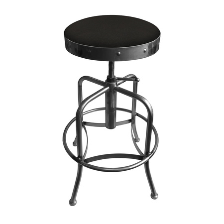 HOLLAND BAR STOOL CO Adjustable Stool, Clear Coat Finish, Canter Espresso Seat 910CL003